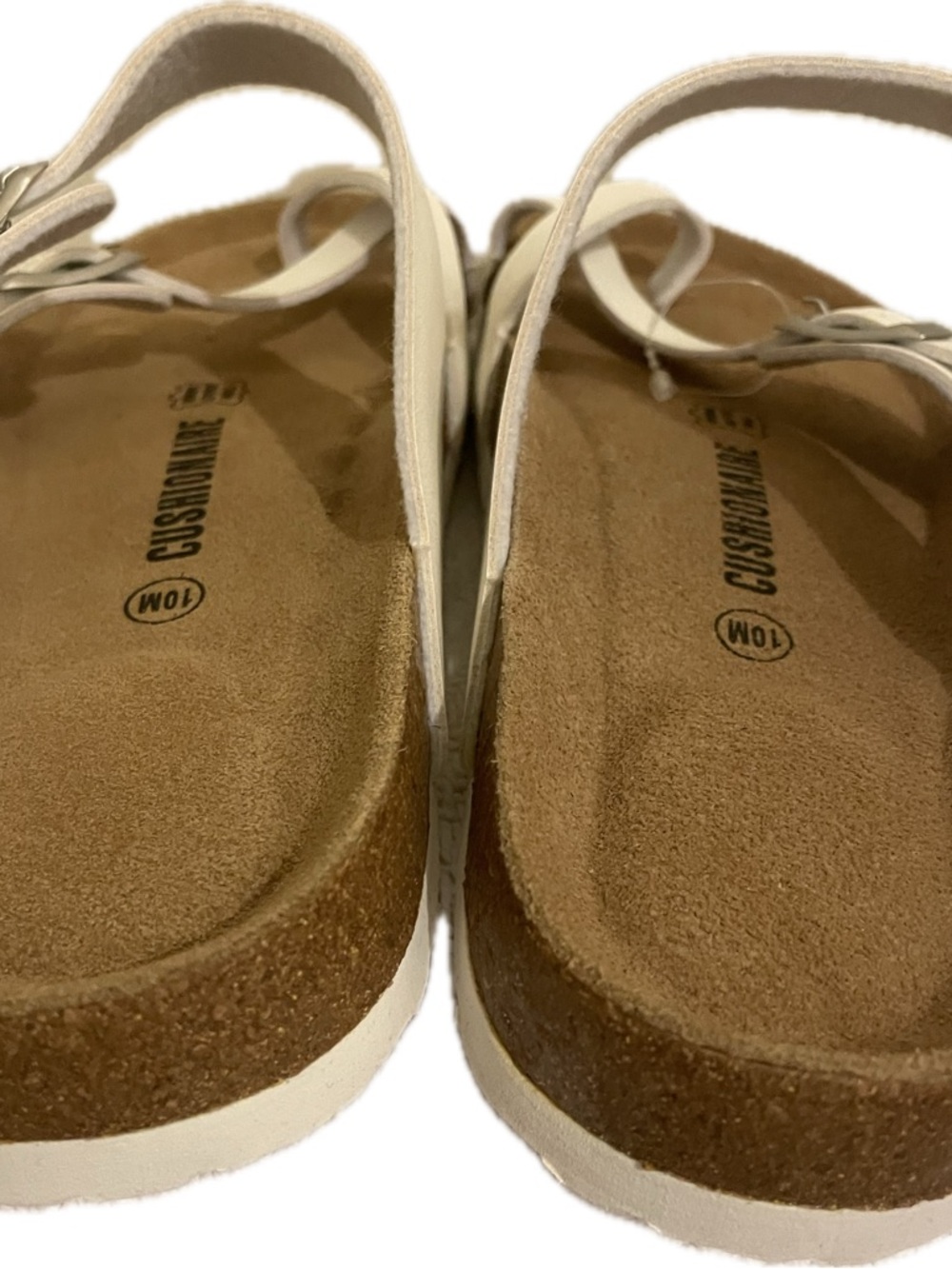 Cushionaire Luna Cork White Strappy Sandals Size 10 w/Dust Spot - Picture 4 of 12